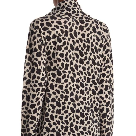 M Magaschoni Leopard Print Turtleneck Cashmere Sweat - Picture 2 of 7